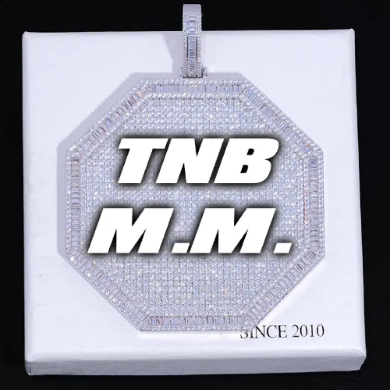 CUSTOM LETTER NECKLACE 3D BIG OCTAGON sold by The GUU Shop