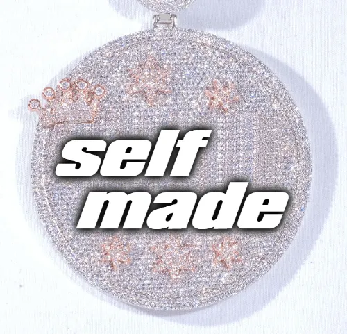 CUSTOM LETTER NECKLACE 3D BIG CROWN DISC sold by The GUU Shop