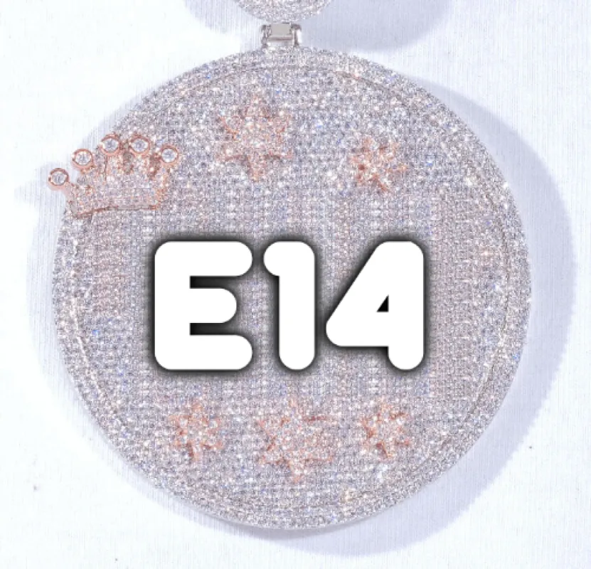 CUSTOM LETTER NECKLACE 3D BIG CROWN DISC sold by The GUU Shop