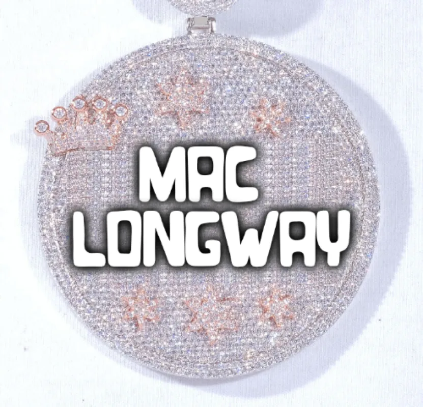 CUSTOM LETTER NECKLACE 3D BIG CROWN DISC sold by The GUU Shop