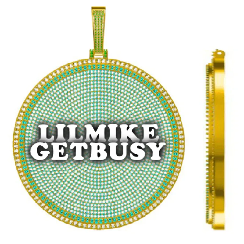 CUSTOM LETTER NECKLACE 3D BIG DISC made by The GUU Shop