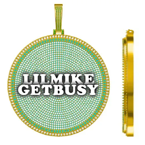 CUSTOM LETTER NECKLACE 3D BIG DISC sold by The GUU Shop