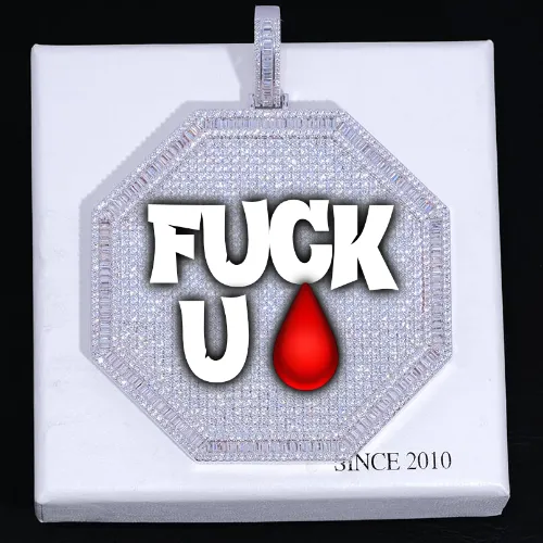 CUSTOM LETTER NECKLACE 3D BIG OCTAGON sold by The GUU Shop