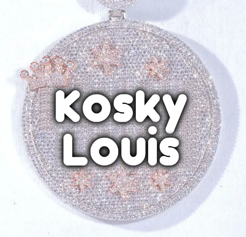 CUSTOM LETTER NECKLACE 3D BIG CROWN DISC sold by The GUU Shop