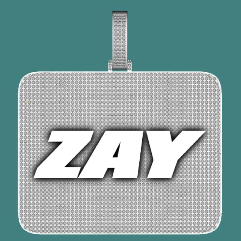 CUSTOM LETTER NECKLACE 3D BIG SQUARE sold by The GUU Shop