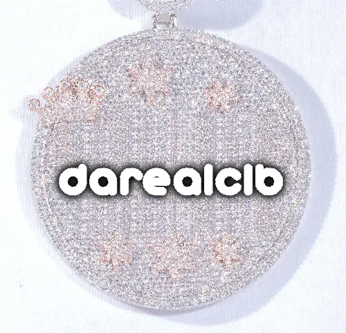 CUSTOM LETTER NECKLACE 3D BIG CROWN DISC sold by The GUU Shop