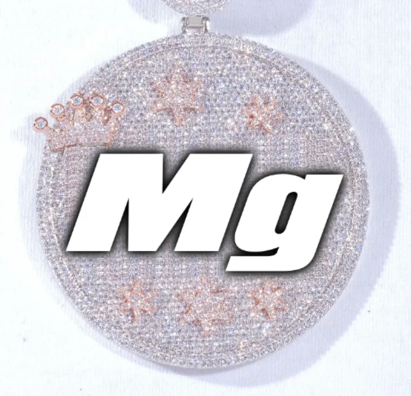 CUSTOM LETTER NECKLACE 3D BIG CROWN DISC sold by The GUU Shop