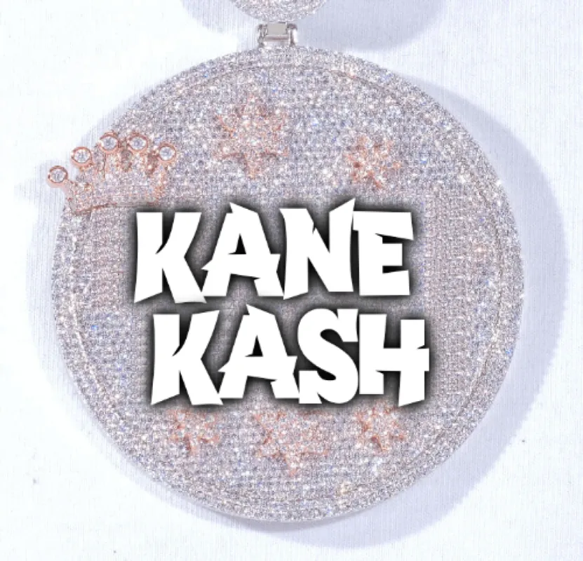 CUSTOM LETTER NECKLACE 3D BIG CROWN DISC sold by The GUU Shop