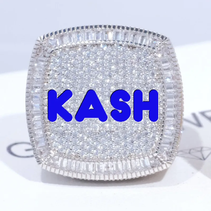 CUSTOM LETTER 3D ICED RING sold by The GUU Shop