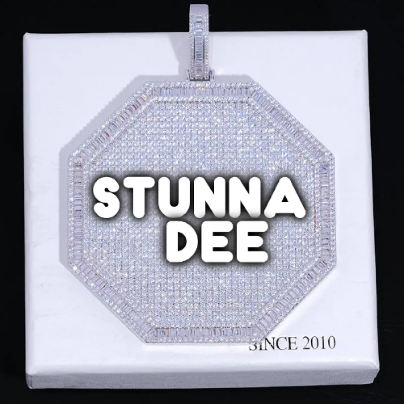 CUSTOM LETTER NECKLACE 3D BIG OCTAGON sold by The GUU Shop