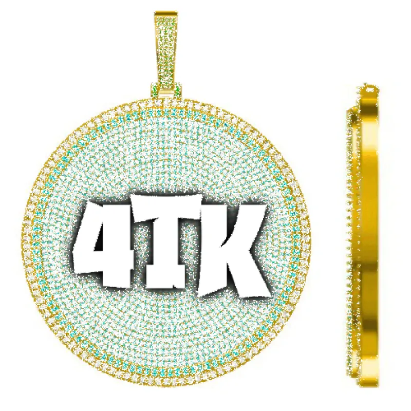 CUSTOM LETTER NECKLACE 3D BIG DISC sold by The GUU Shop