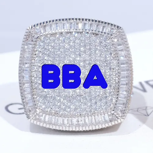 CUSTOM LETTER 3D ICED RING sold by The GUU Shop