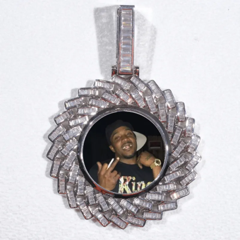 Large 3D Baguette Custom Picture Pendant sold by The GUU Shop