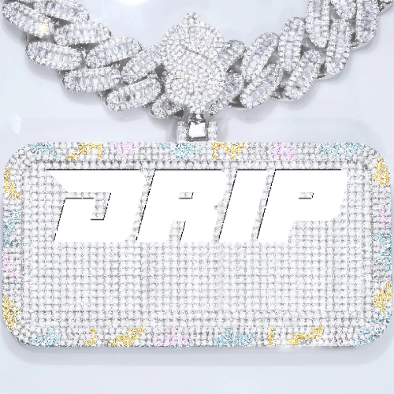 CUSTOM LETTER NECKLACE 3D COLORFUL SQUARE sold by The GUU Shop