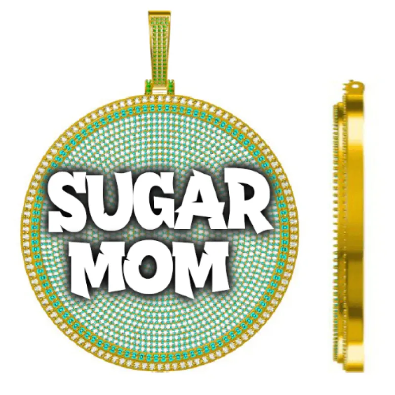 CUSTOM LETTER NECKLACE 3D BIG DISC sold by The GUU Shop