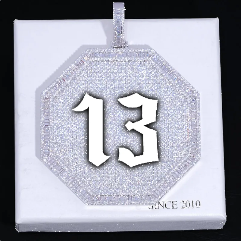 CUSTOM LETTER NECKLACE 3D BIG OCTAGON sold by The GUU Shop