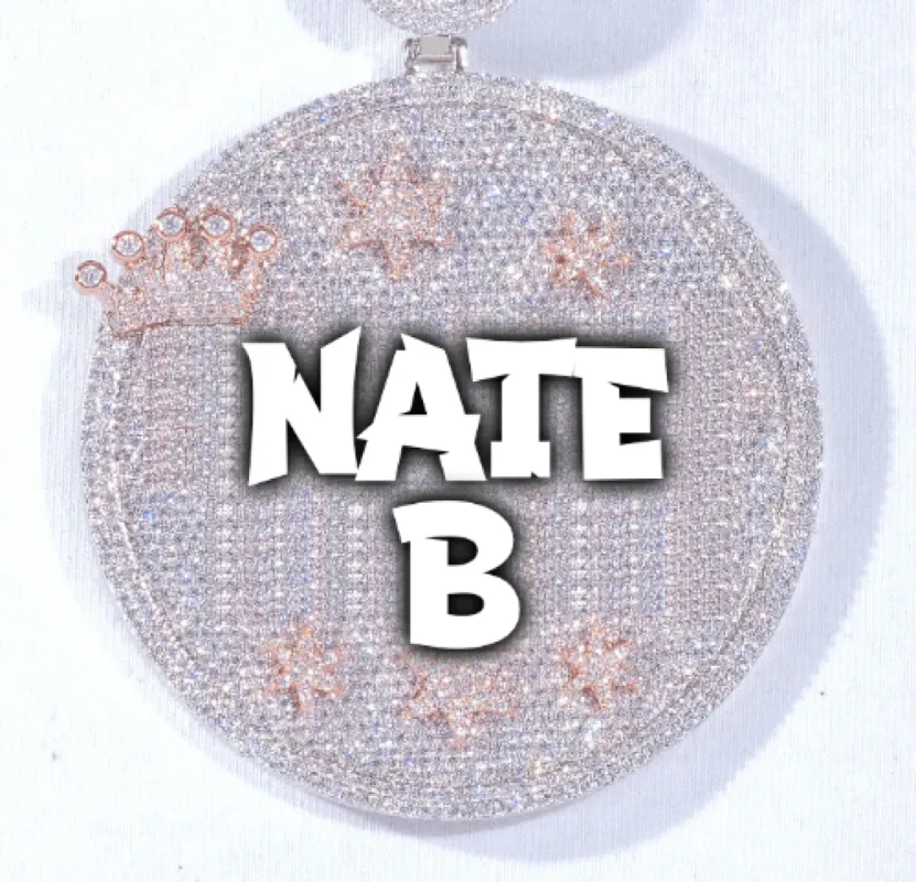 CUSTOM LETTER NECKLACE 3D BIG CROWN DISC sold by The GUU Shop