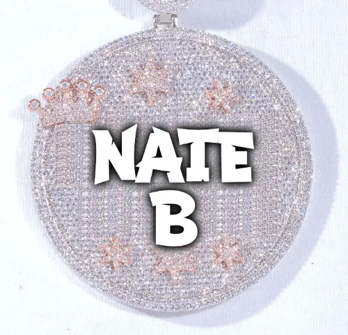 CUSTOM LETTER NECKLACE 3D BIG CROWN DISC sold by The GUU Shop