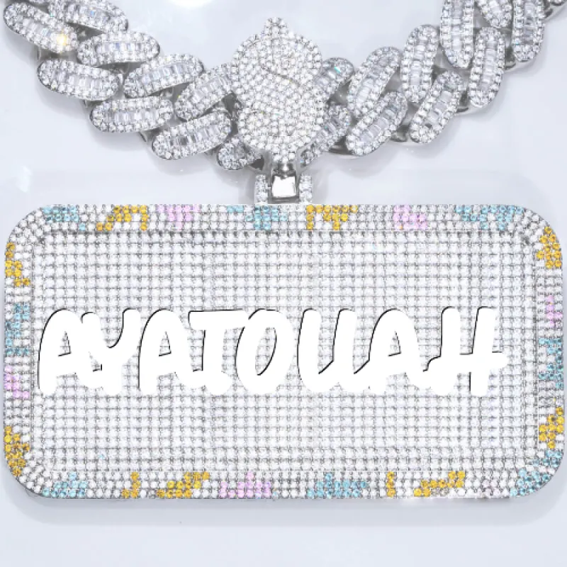 CUSTOM LETTER NECKLACE 3D COLORFUL SQUARE sold by The GUU Shop