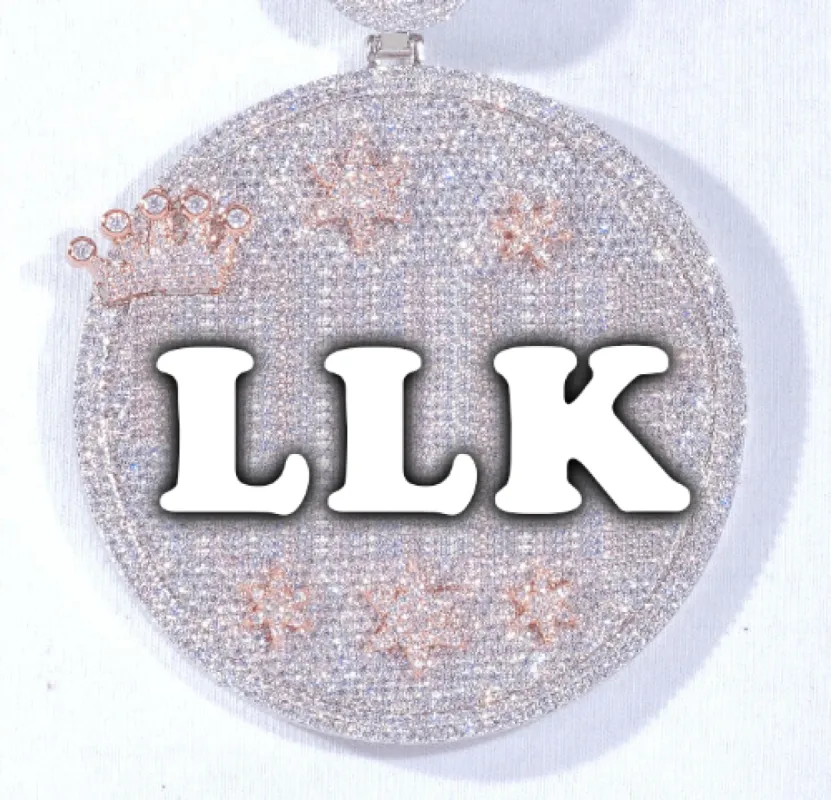 CUSTOM LETTER NECKLACE 3D BIG CROWN DISC sold by The GUU Shop