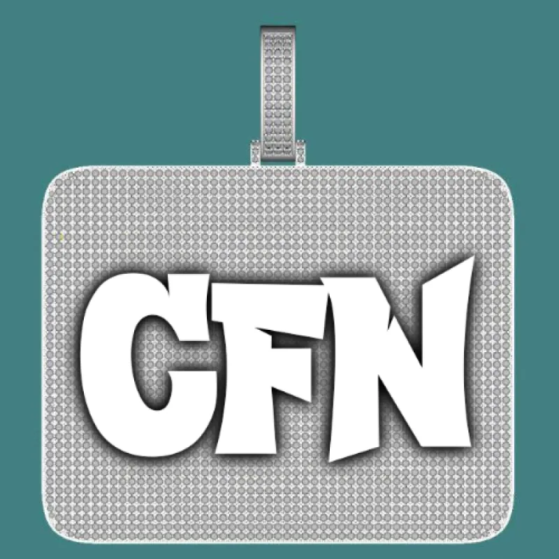 CUSTOM LETTER NECKLACE 3D BIG SQUARE sold by The GUU Shop