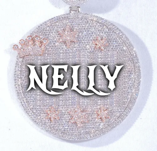 CUSTOM LETTER NECKLACE 3D BIG CROWN DISC sold by The GUU Shop