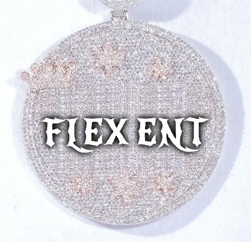 CUSTOM LETTER NECKLACE 3D BIG CROWN DISC sold by The GUU Shop