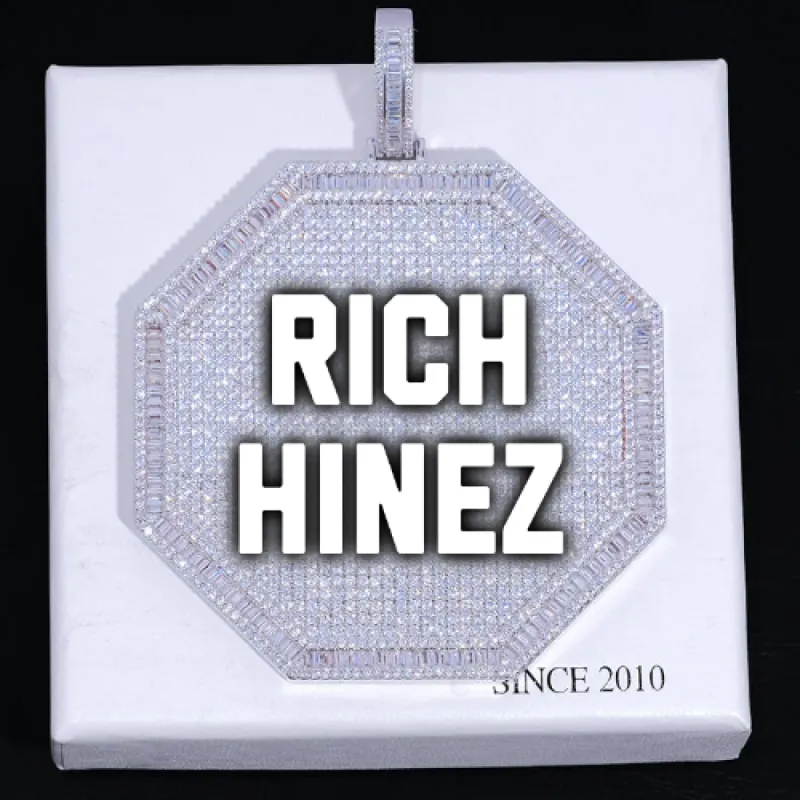 CUSTOM LETTER NECKLACE 3D BIG OCTAGON sold by The GUU Shop