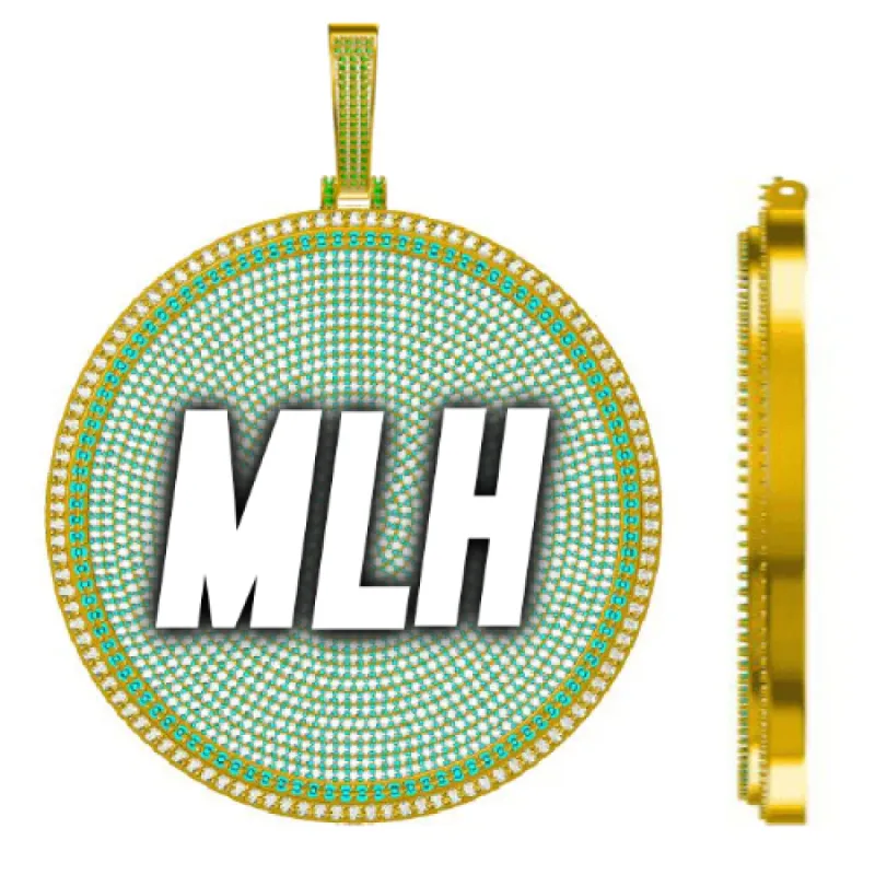 CUSTOM LETTER NECKLACE 3D BIG DISC sold by The GUU Shop