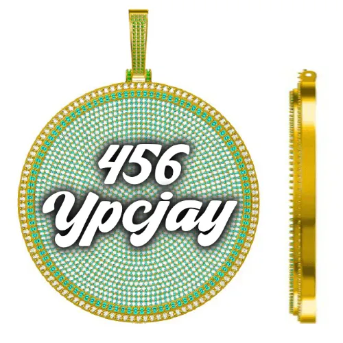 CUSTOM LETTER NECKLACE 3D BIG DISC sold by The GUU Shop