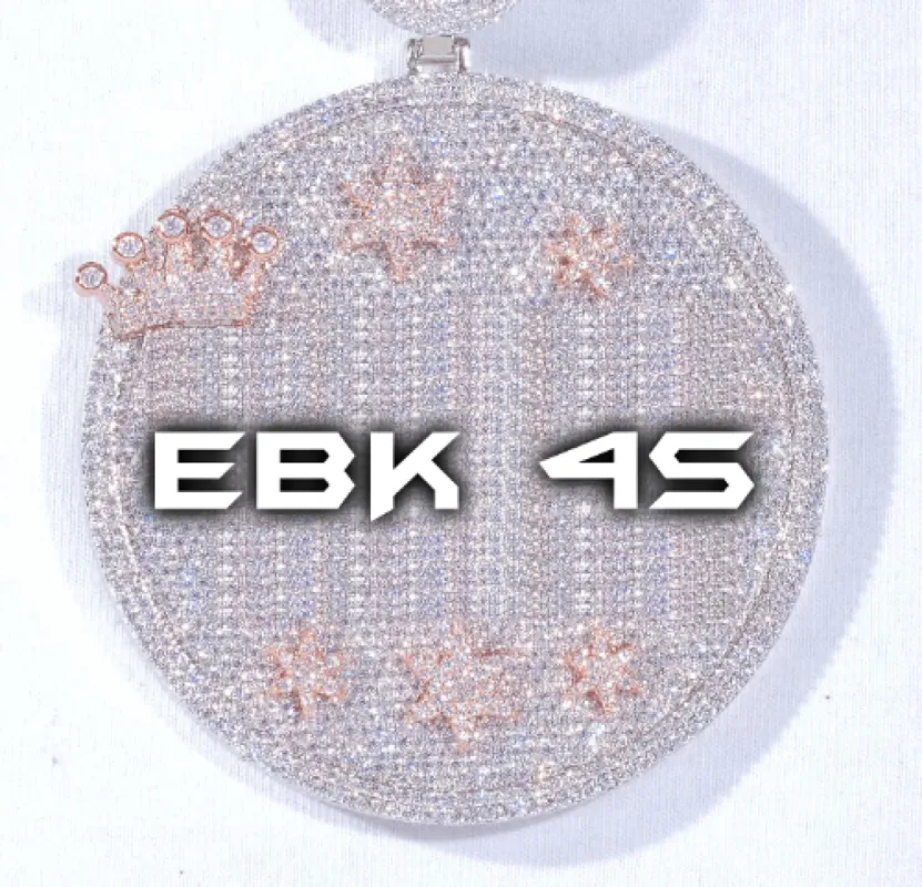 CUSTOM LETTER NECKLACE 3D BIG CROWN DISC made by The GUU Shop