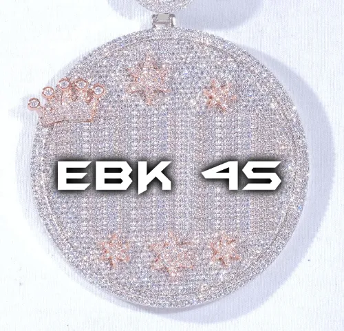 CUSTOM LETTER NECKLACE 3D BIG CROWN DISC sold by The GUU Shop