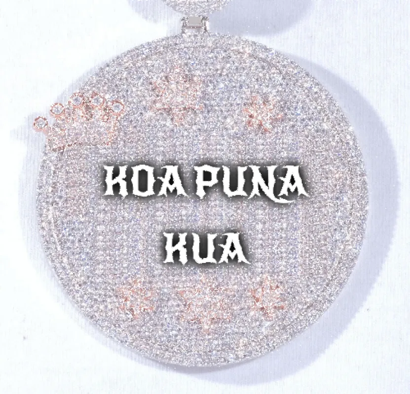 CUSTOM LETTER NECKLACE 3D BIG CROWN DISC sold by The GUU Shop