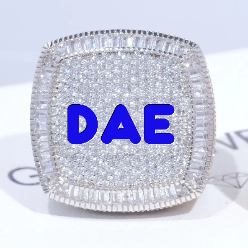 CUSTOM LETTER 3D ICED RING sold by The GUU Shop