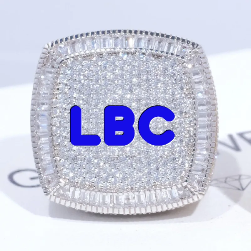 CUSTOM LETTER 3D ICED RING sold by The GUU Shop