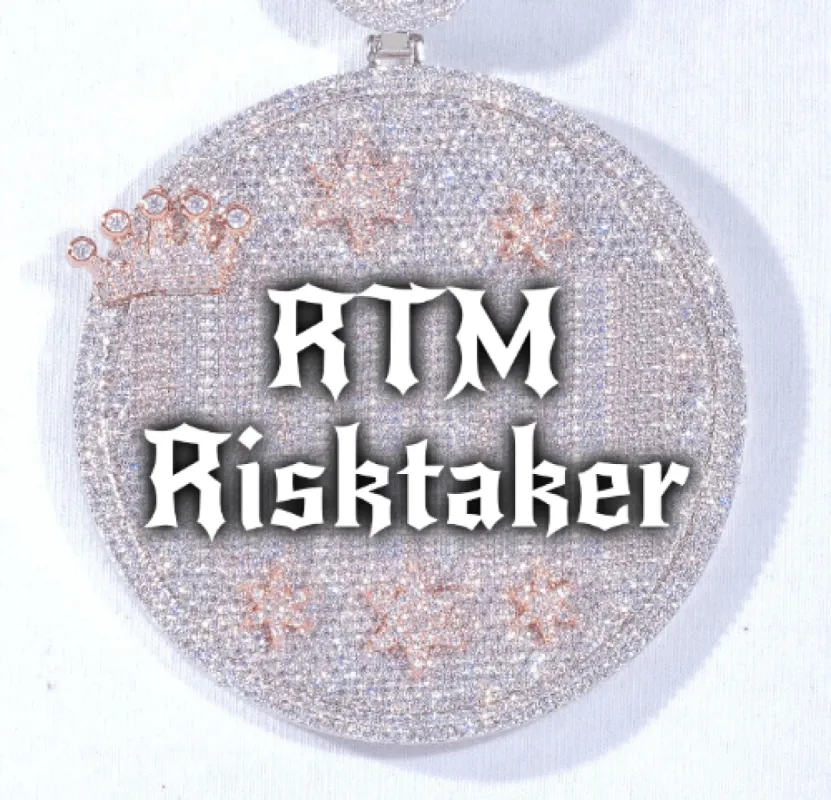 CUSTOM LETTER NECKLACE 3D BIG CROWN DISC sold by The GUU Shop