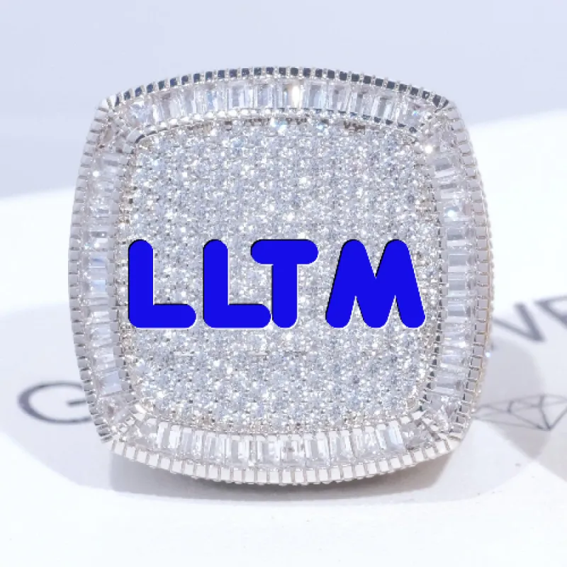 CUSTOM LETTER 3D ICED RING sold by The GUU Shop