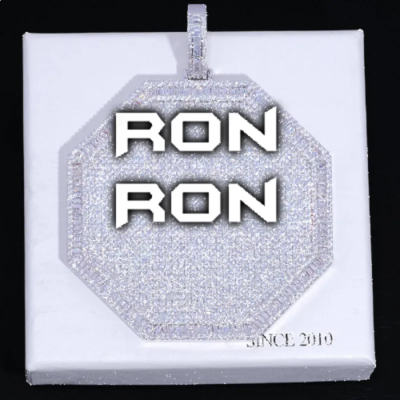 CUSTOM LETTER NECKLACE 3D BIG OCTAGON sold by The GUU Shop