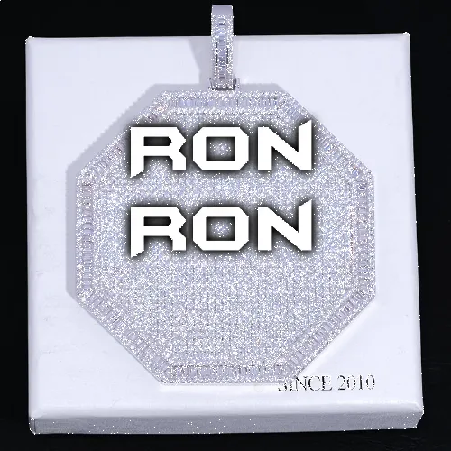 CUSTOM LETTER NECKLACE 3D BIG OCTAGON sold by The GUU Shop