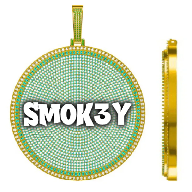 CUSTOM LETTER NECKLACE 3D BIG DISC sold by The GUU Shop