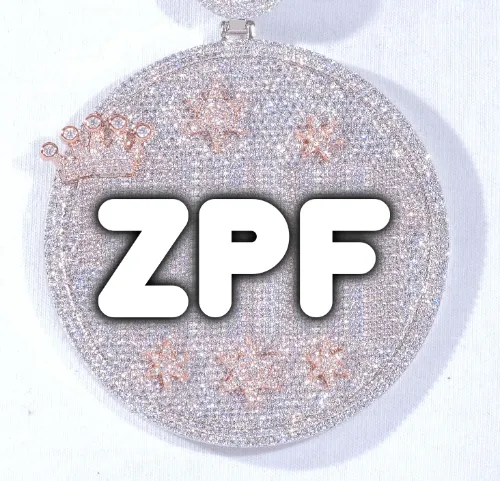 CUSTOM LETTER NECKLACE 3D BIG CROWN DISC sold by The GUU Shop