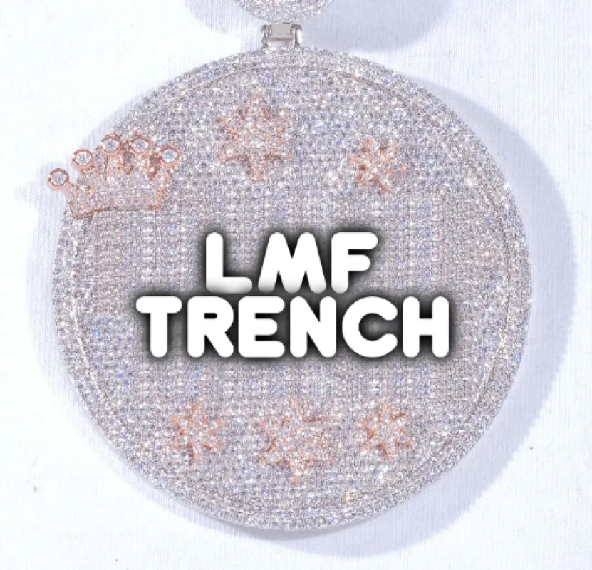 CUSTOM LETTER NECKLACE 3D BIG CROWN DISC sold by The GUU Shop