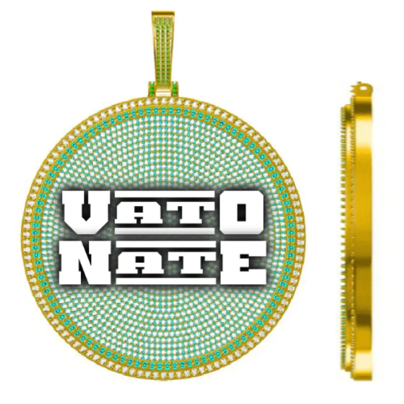 CUSTOM LETTER NECKLACE 3D BIG DISC sold by The GUU Shop