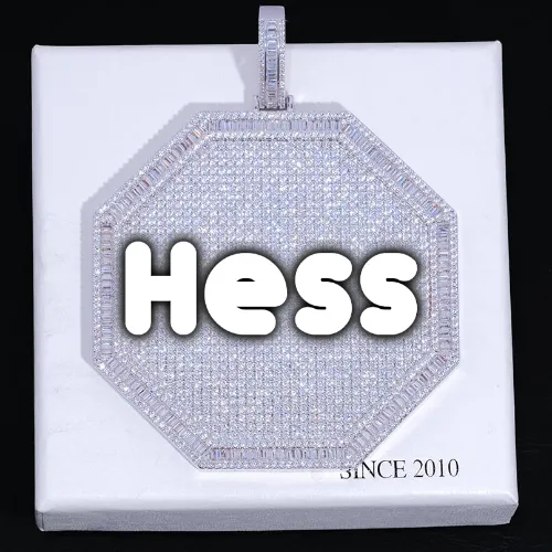 CUSTOM LETTER NECKLACE 3D BIG OCTAGON sold by The GUU Shop