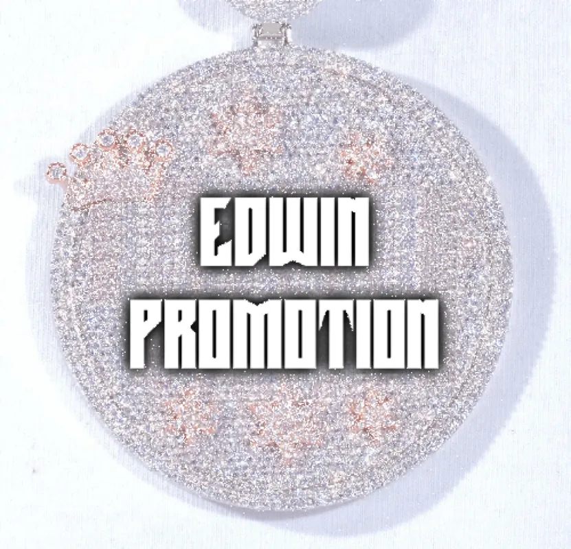 CUSTOM LETTER NECKLACE 3D BIG CROWN DISC sold by The GUU Shop