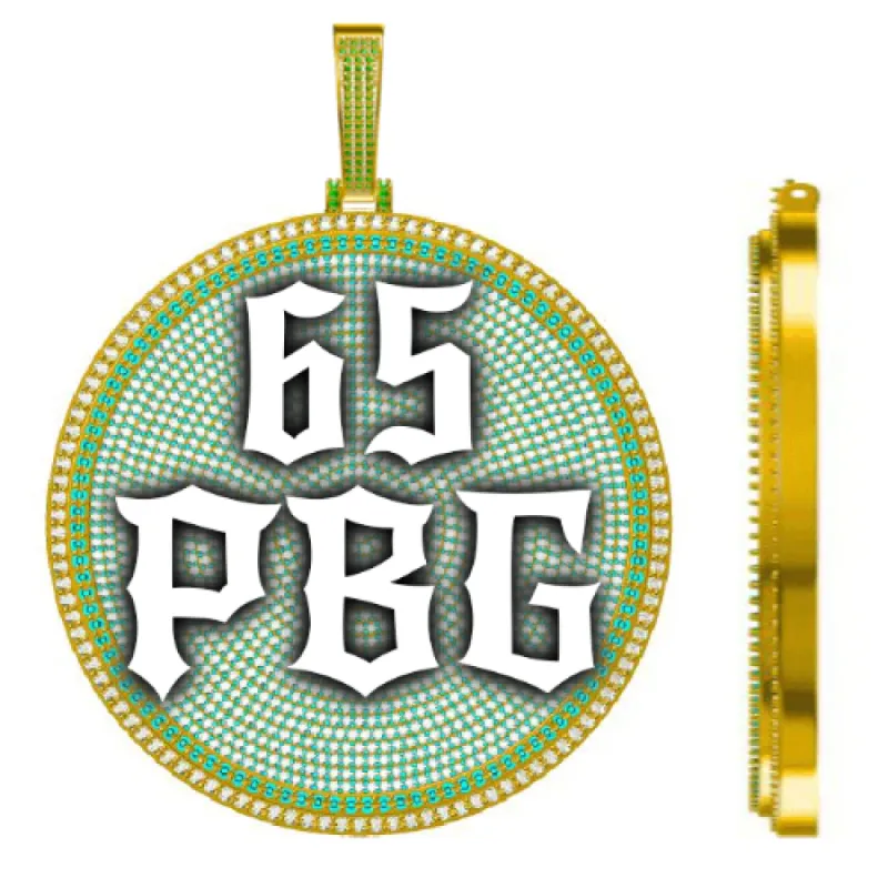 CUSTOM LETTER NECKLACE 3D BIG DISC sold by The GUU Shop