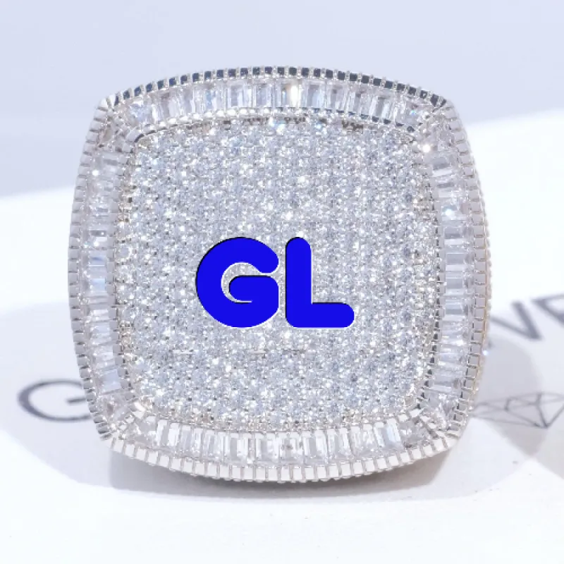 CUSTOM LETTER 3D ICED RING sold by The GUU Shop