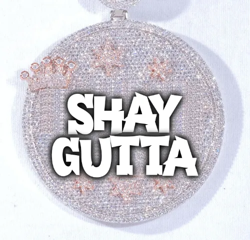 CUSTOM LETTER NECKLACE 3D BIG CROWN DISC sold by The GUU Shop