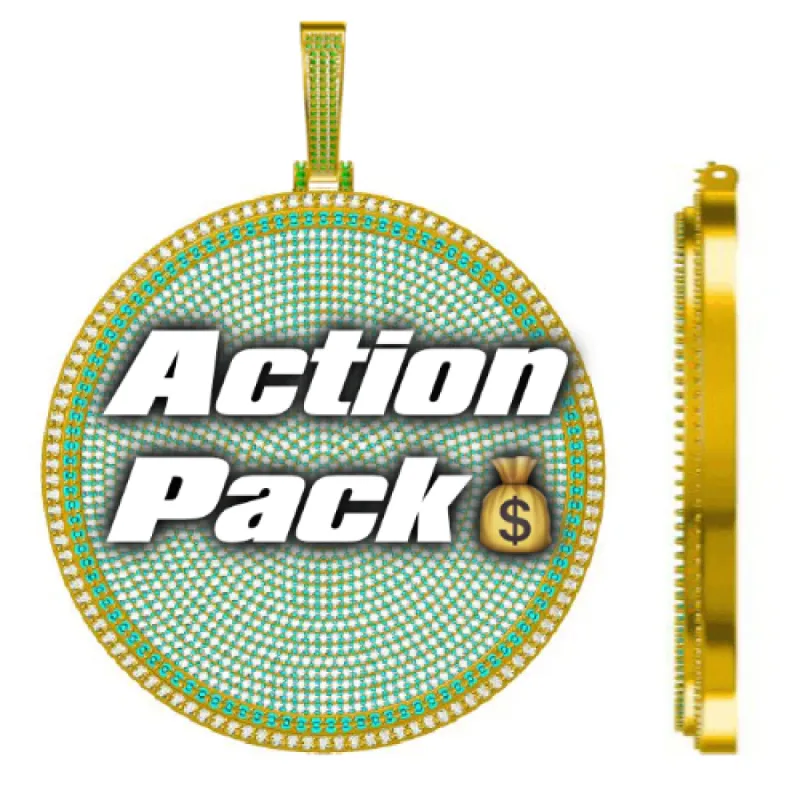 CUSTOM LETTER NECKLACE 3D BIG DISC sold by The GUU Shop