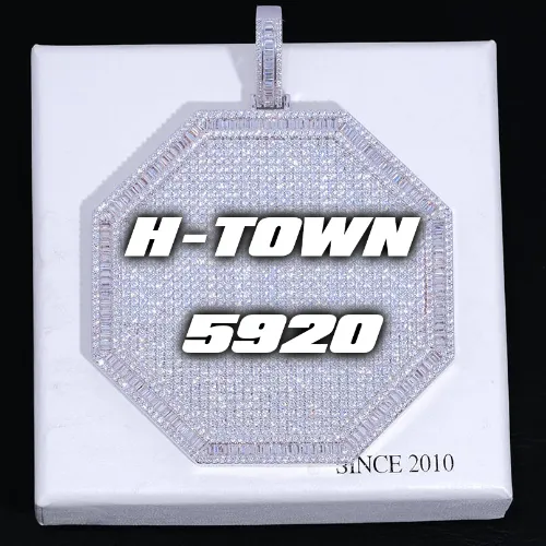 CUSTOM LETTER NECKLACE 3D BIG OCTAGON sold by The GUU Shop